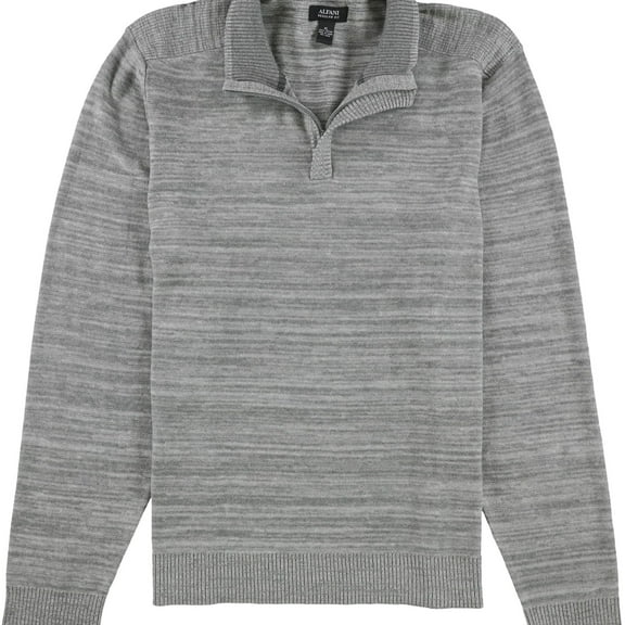 Alfani Mens Solid Quarter-Zip Pullover Sweater, Grey, XX-Large