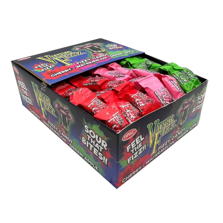 菓子 FITANY WHITONE LOZENGE 120g Viper Fizz Fizzy Candy Strings (Cherry, Watermelon, Green Apple