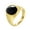 Gold Blue, variant on Men's Stainless Steel Vintage Unique Crystal Inlay Oval Gemstone Signet Ring Special Flower Patter Carved Wedding Band Gold Size 10