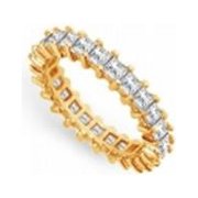 Fine Jewelry Vault UBAGVYSQ300CZ230 Eternity Wedding Bands Princess Cut AAA CZ Eternity Band on 18K Yellow Gold Vermeil - 3 CT TGW