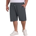 thumbnail image 4 of INSPIRE CHIC Men's Big & Tall Zipper Pockets Above Knee Drawstring Waist Sport Short Pants 4XL Gray, 4 of 5