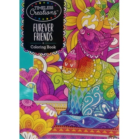 Cra-Z-Art Timeless Creations Coloring Book, Furever Friends, 64 Pages