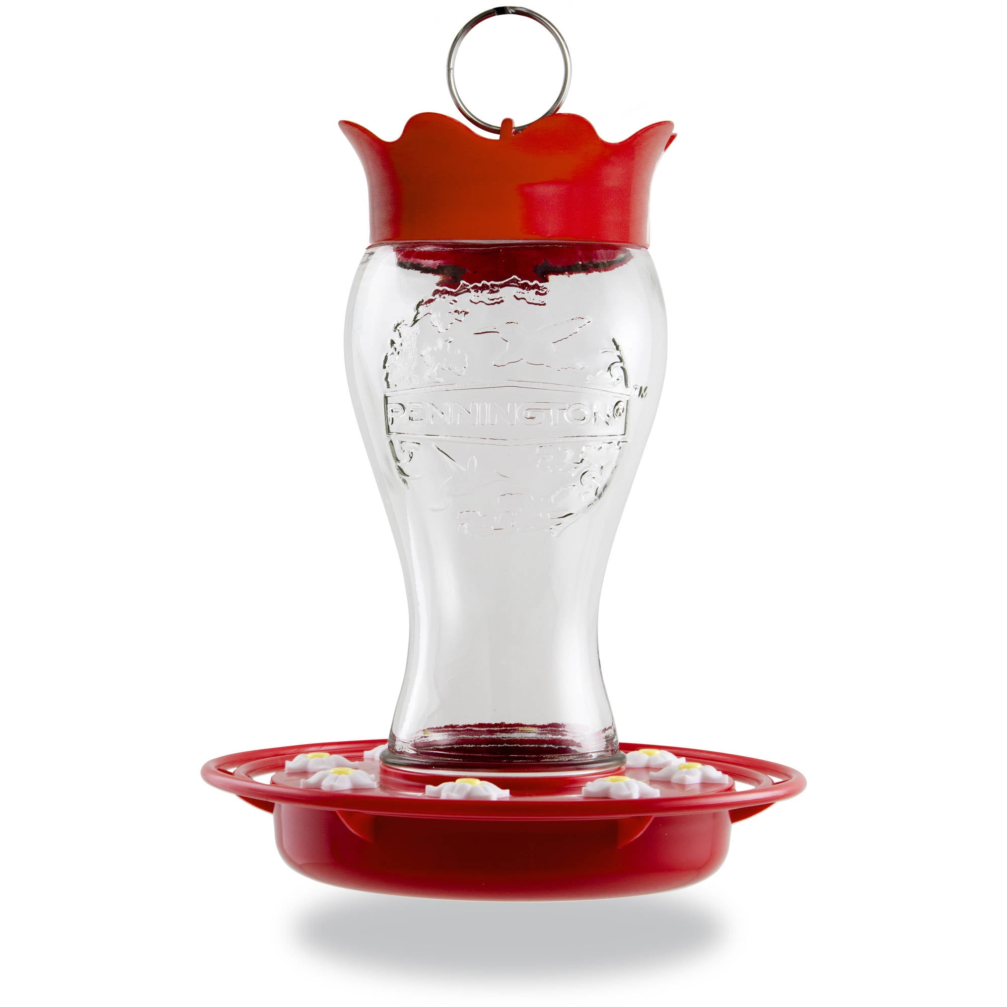 Pennington Hummingbird Feeder, Glass, Red, Holds 28 Ounces