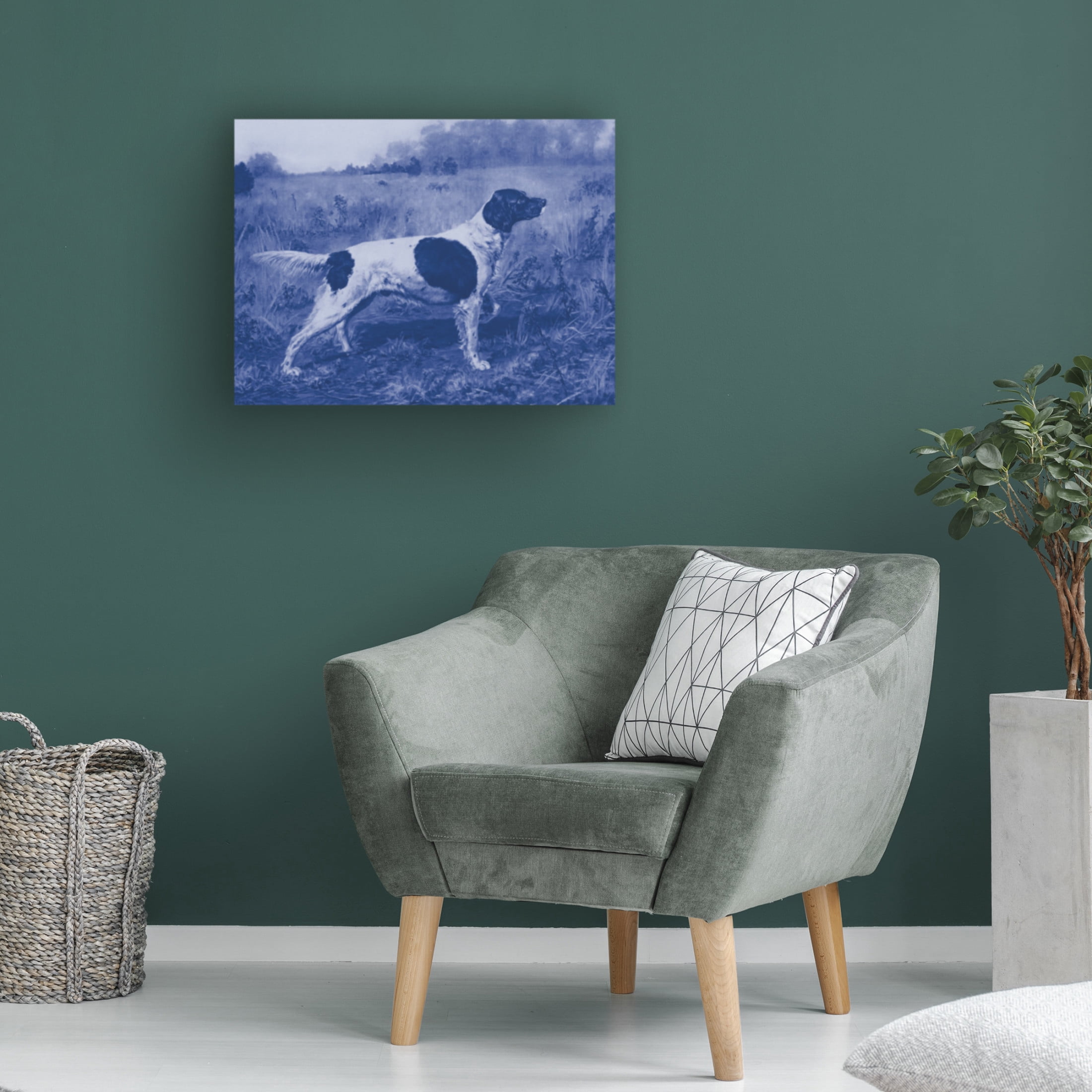 Canvas Wall Art - Vision Studio 'Antique Blue Dogs I' Wall Art for Living Room, Bedroom, or Office Décor by Trademark Fine Art - 19 x 14 Inches