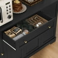 thumbnail image 4 of Homfa 54.3"W Kitchen Sideboard Cabinet with Drawer, 4 Door Buffet Storage Cabinet with Adjustable Shelves, Black, 4 of 7