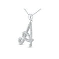 thumbnail image 2 of Diamond Princess 10kt White Gold Womens Round Diamond Cursive A Letter Pendant 1/6 Cttw, 2 of 2