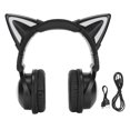thumbnail image 1 of Auriculares Bluetooth con oreja de gato, auriculares estéreo con micrófono LED, bonitos auriculares de gato para niñas y niños, 1 of 5