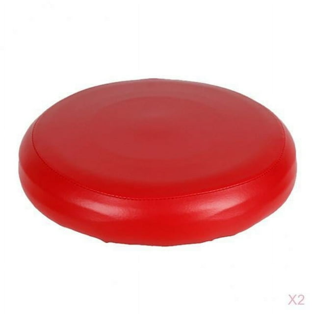 Rongfmy 2x Housses de Tabouret de Bar à la Maison en Cuir PU Housse de Coussin de Siège Ronde Rouge