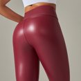 thumbnail image 6 of Hvyesh Women's Stretchy Faux Leather Leggings Pants Plus Size Butt Lift Leggings for Women High Waist Tummy Control Seamless Leggings Skinny Tights, 6 of 7