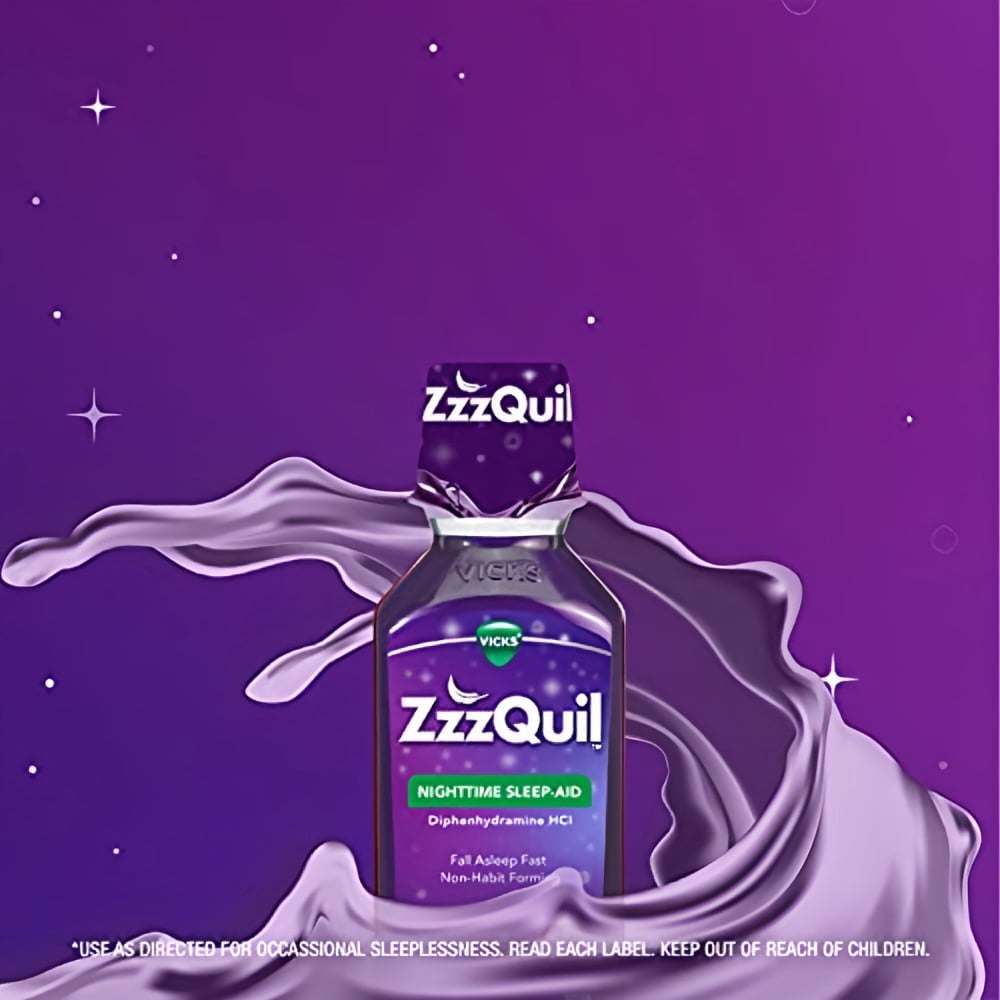 Vicks ZzzQuil Nighttime Sleep Aid Warming Berry Liquid (Pack of 5)