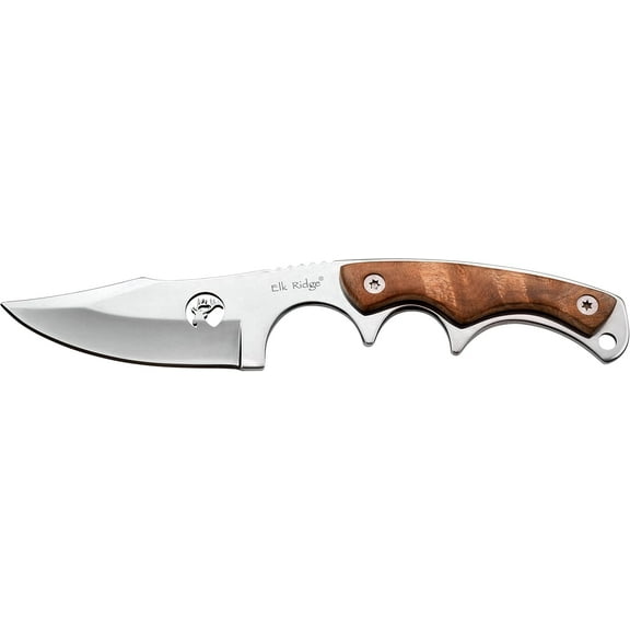 Elk Ridge ER-534 Fixed Blade Knife - 6.75" 3Cr13 Stainless Steel Blade, Black G10 Handle, Full Tang Outdoor Hunting Survival Tactical Knife with Nylon Sheath