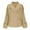 Khaki, variant on Fiaer Work Jackets for Women Double Plus Size Shirts Long Sleeve V Neck Lapel Collared Trendy Solid Tops with Pocket Navy XL