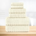 thumbnail image 2 of Elegant Comfort 100% Turkish Cotton Corduroy Ribbed Luxury Bath Towels 6-Piece Set, Premium Feel - Quick Dry, Highly Absorbent, Contains 2 Bath Towels, 2 Hand Towels, and 2 Washcloths, Ivory, 2 of 6