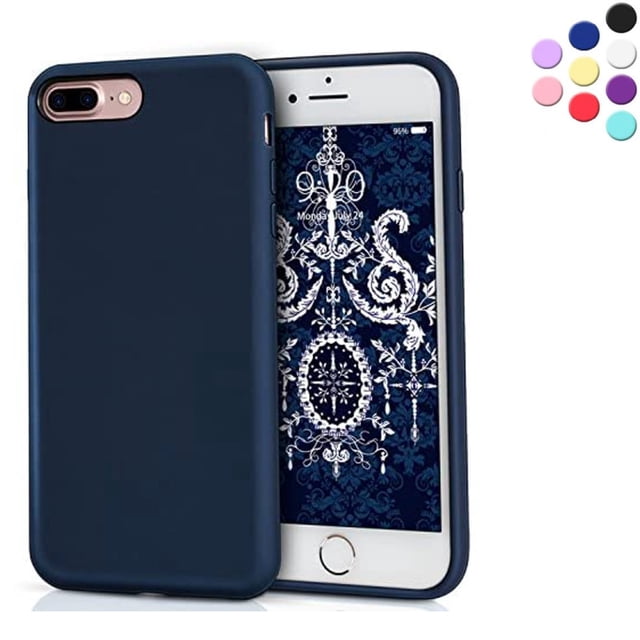 Entronix Funda de Silicona para iPhone 7/8, Suave Al Tacto, Antiarañazos y Antigolpes, Color Azul Marino