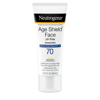 Neutrogena Age Shield Face Oil-Free Sunscreen, SPF 70 Sunblock, 3 fl oz