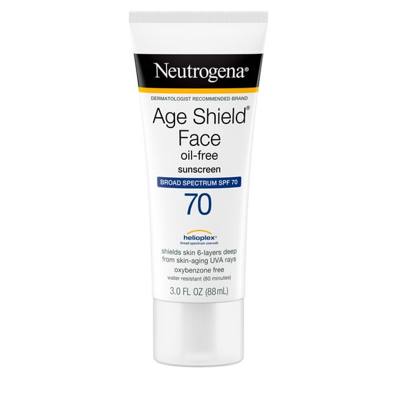 Neutrogena Age Shield Face Oil-Free Sunscreen, SPF 70 Sunblock, 3 fl oz