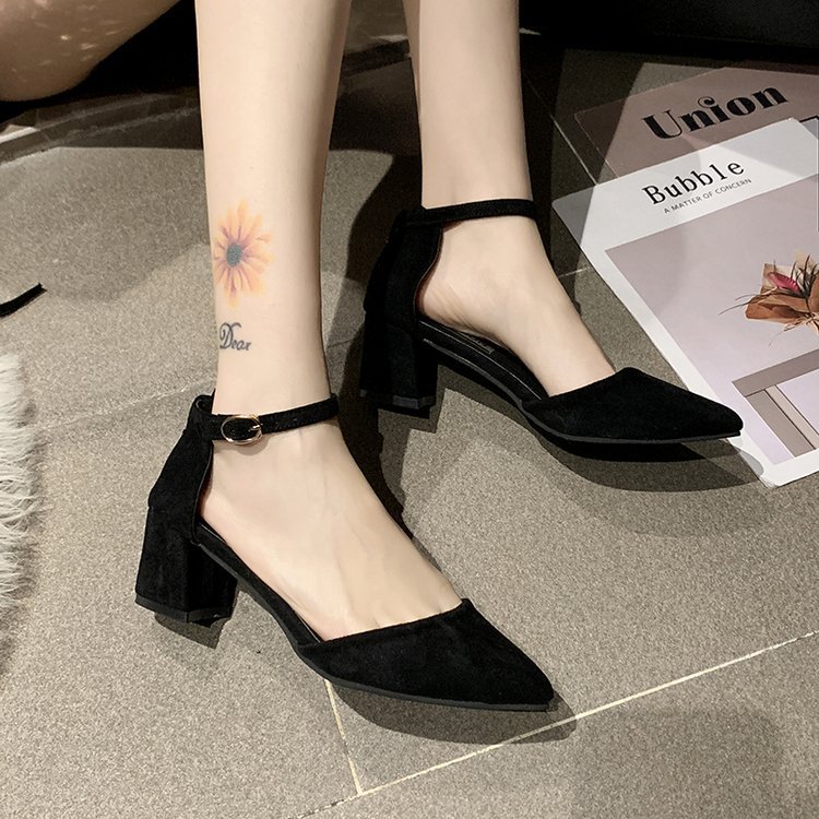 Women's Pumps Closed Toe Block High Heels Pointed Toe Chunky Ankle Strap 2  Inch Dress Shoes - Walmart.com