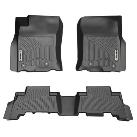 Toyota 4runner Custom Mats - OEDRO Floor Mats Front & 2nd Seat Floor Liners for 2013-2018 Toyota 4 Runner / 2014-2018 Lexus GX Crew Cab
