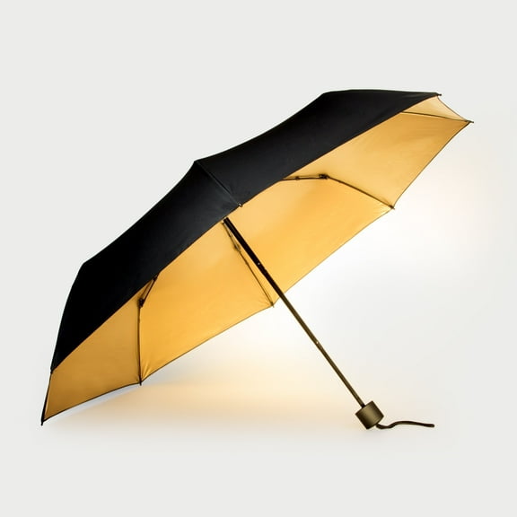 Suck UK Black And Gold Windproof Umbrella | Travel Umbrella | Lightweight Compact Umbrella | Folding Umbrella | Manual Telescope Umbrella | Strong Umbrella | Handbag Essentials
