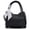 Black, variant on Synthetic Leather Shoulder Handbag with Coordinating Scarf (Women)
