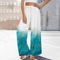 thumbnail image 2 of YUANGUANST Wide Leg Pants Woman Womens Wide Leg Palazzo Pants Boho Floral 2025 Summer Beach Culottes Flowy Casual Trousers For Vacation Office Slacks, 2 of 4