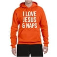 thumbnail image 2 of Wild Bobby, I Love Jesus & Naps Inspirational/Christian Unisex Graphic Hoodie Sweatshirt, Orange, XX-Large, 2 of 6