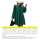 thumbnail image 5 of Vestido con volantes, cuello alto, manga larga, informal, suave, suelto, vestido con gradas para mujer, verde, M, 5 of 6