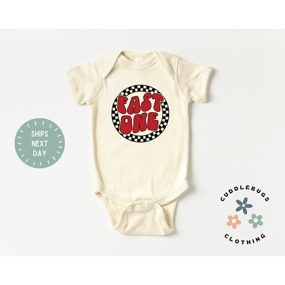 Fast One Baby Onesies Bodysuit, Racing First Birthday, Birthday Boy, 1 Year Old Boy Boy, One Birthday, Cake Smash Outfit, Race Car Cool Baby Clothing, Cute Baby Onesie, BABY BODYSUIT LAT 4424