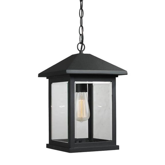 1 Light Outdoor Chain Mount Lantern In Seaside Style 9.5 Inches Wide By 15.25 Inches High-Black Finish Z-Lite 531Chb-Bk