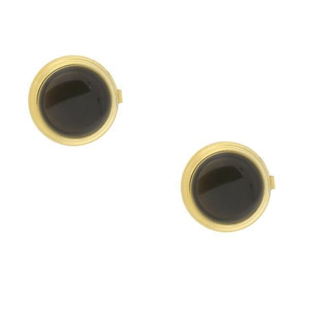 1928 Jewelry 14K Gold Dipped Enamel W/ Transparency Button Cover (Black)