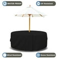 thumbnail image 6 of Covers & All Patio Round Table and Chair set cover with Umbrella Hole - Heavyduty 18 Oz Waterproof Outdoor Backyard furniture cover with Air pocket & Drawstring for Snug fit. (70"Dia x 23"H, Black), 6 of 8