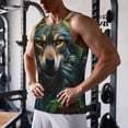 thumbnail image 5 of KLL Realistic Style Colorful Wolf Print Men's Muscle Gym Workout Stringer Tank Tops Bodybuilding Fitness T-Shirts Tank Tops Men-XX-Large, 5 of 7