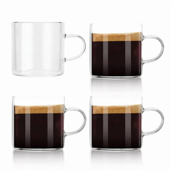 Clearance Under$1.34! 1 Pcs Heat-Resistant Glass Mug, Borosilicate Tea Cup, with Handle, for Coffee Milk, Clear