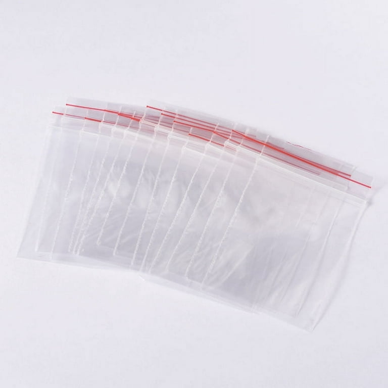 250pcs Wholesale Zipper Bags Rectangle Clear 6cm X 4cm Unilateral Thick  .06mm Zipper Tiny Small Jewelry Supply Resealable Plastic 