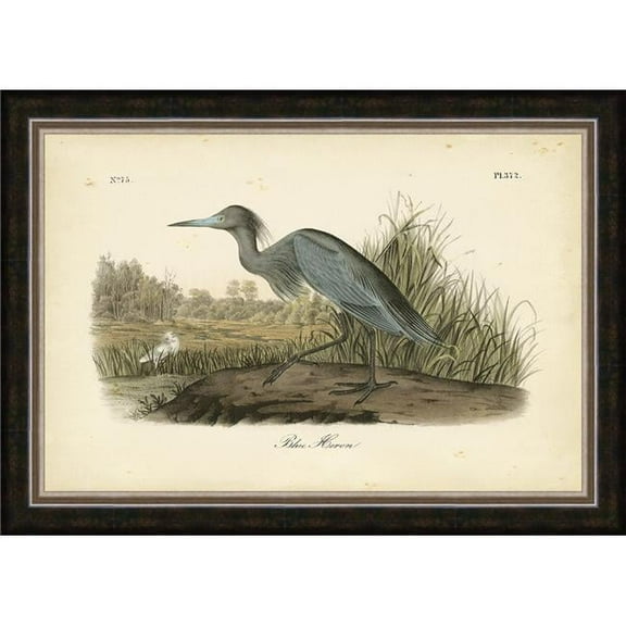 Somerset House Publishing 4262 2.175 in. Audubons Blue Heron, Framed Fine Art Print with Glass - Silver