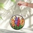 thumbnail image 3 of Birth Flower Suncatcher Stained Glass, Birth Month Flower Window Hanging, Gladiolus Birth Flower Birthday Gift, Mothers Day Gift For Mom, 3 of 4