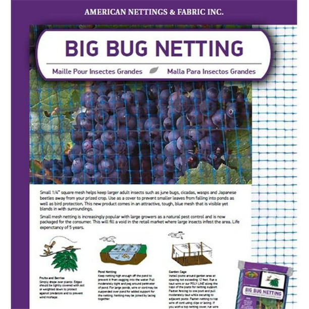 American Nettings & Fabric BBN0185 8 x 50 ft. Big Bug Netting, Blue