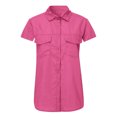 thumbnail image 4 of Aloohaidyvio Tops Short Sleeve Womens Casual Solid Short Sleeve Turn Down Collar Pockets Buttons Shirt Tops, 4 of 5