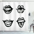 thumbnail image 1 of Ambesonne Kiss Shower Curtain, Monochrome Sketch Style, 69"Wx84"L, Charcoal Grey and White, 1 of 3