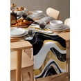 thumbnail image 2 of Table Runner Abstract Gold Black White Wave Table Decoration for Kitchen Dinning Modern Art Table Decoration for Indoor Outdoor Party Wedding Decor 13x90inch, 2 of 7