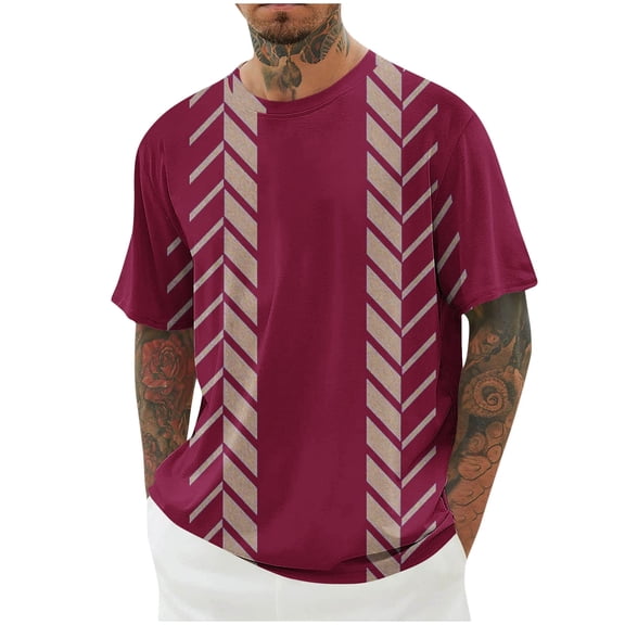 Enridrech M-4XL Mens Crewneck Tee with Printed Casual Stylish Comfortable Summer Fashion Short Sleeve Tshirt for Men