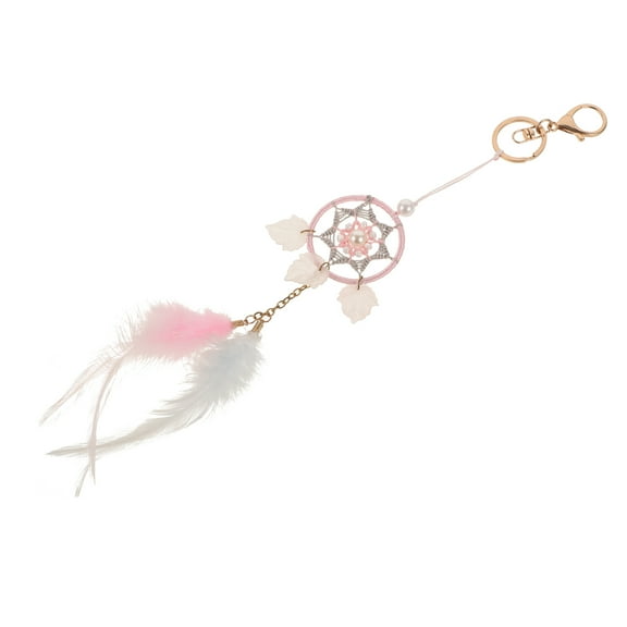 COSMOBETTY 1Pack Dream Catcher Circular Web Pearl Ornaments for Bedroom and Living Room
