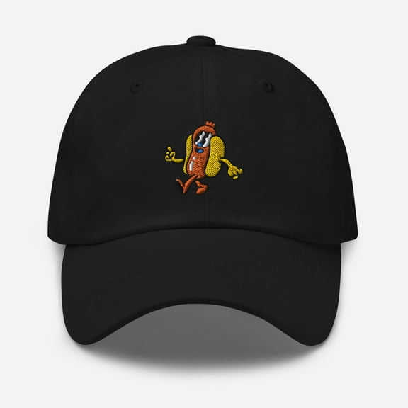Funny Hot Dog Hat Hot Dog Hat Foodie Hat Foodie Sausage Hat Dad Life Hat Hot Dog Baseball Hat Hot Dog Embroidered Dad Hats Hotdog Cap (Black)
