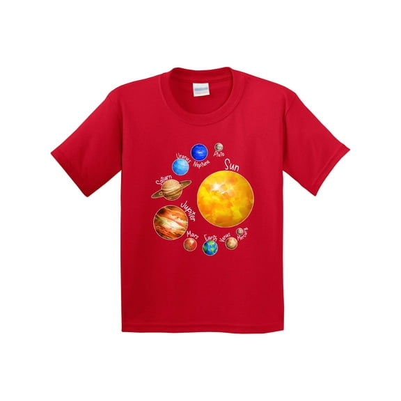 Inktastic Sun and Planets Yes, and Pluto Youth T-Shirt