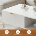 thumbnail image 5 of Boyel Living Modern Coffee Table with 2 Drawers and Open Storage, Rectangle Coffee Table Center Table for Living Room, White, 5 of 6