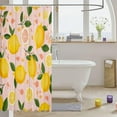 thumbnail image 3 of Lemon Shower Curtain Kids Cartoon Lemon Fabric Shower Curtain Citrus Bathroom Waterproof Accessories with 12 Hooks for Women Men Yellow Pink Curtains,72x72 Inches, 3 of 6