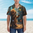 thumbnail image 2 of Fotbe Cute Butterfly Bear Camisa Hawaiana para Hombre Unisex – Camisa Casual de Verano con Botones de Manga Corta de Algodón y Lino,Medium, 2 of 7