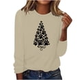 thumbnail image 2 of ICHUANYI Women's Sweatshirts Print Crew Neck Pullover Long Sleeve Casual Shirts Valentine's Day Christmas Dog Paw Heart Print Blouse Top, 2 of 4