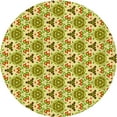 thumbnail image 1 of Ahgly Company Machine Washable Indoor Square Transitional Dark Yellow Green Area Rugs, 3' Square, 1 of 7