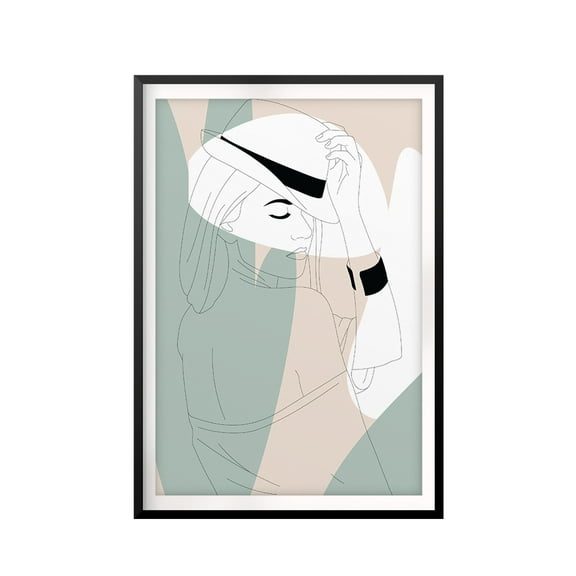 Silhouette Hat Tip 5 x 7 UNFRAMED Print Silhouette Wall Art